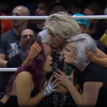 Mariah May smothers Mina Shirakawa and Toni Storm in her bosom on AEW Dynamite